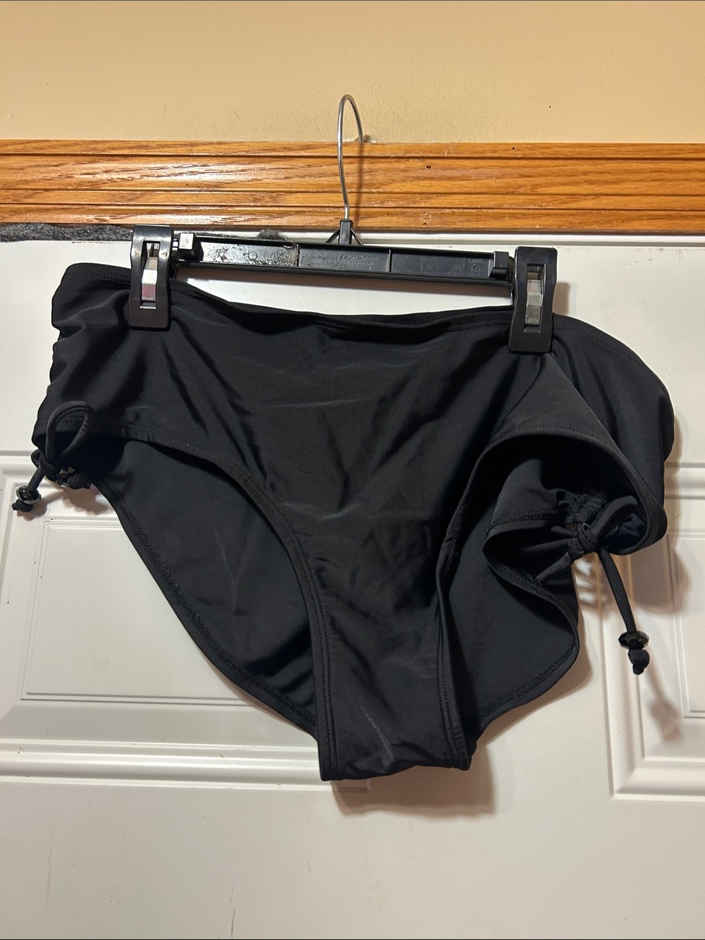 Simon Chang Black Swim Bottom with Side Drawstrings 14